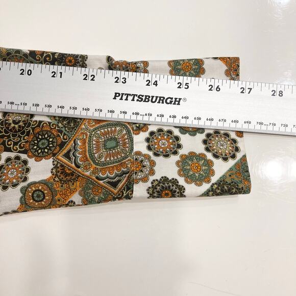 NWOT HUGO BOSS Shirt Men L Floral Geo-Print Green Coral White Button-Up Long Slv - Picture 8 of 8